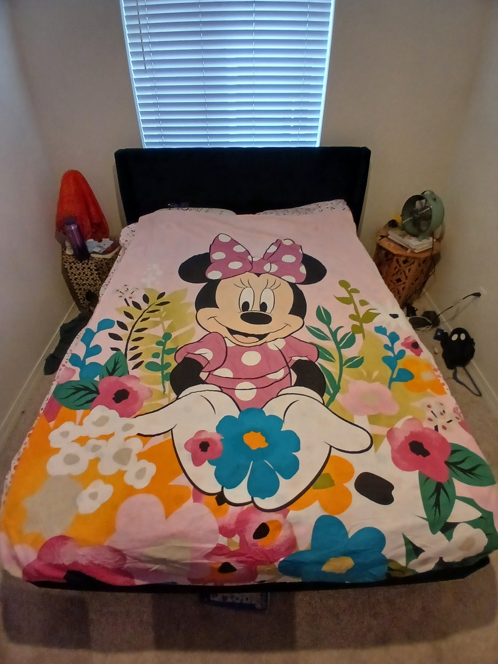 Disney Minnie Mouse Pink Floral Kids Bedding Duvet Cover- Twin/ Lg Twin
